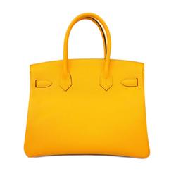 Hermes Handbag Birkin 30 D Engraved Vaux Epson Jaune Doll Ladies