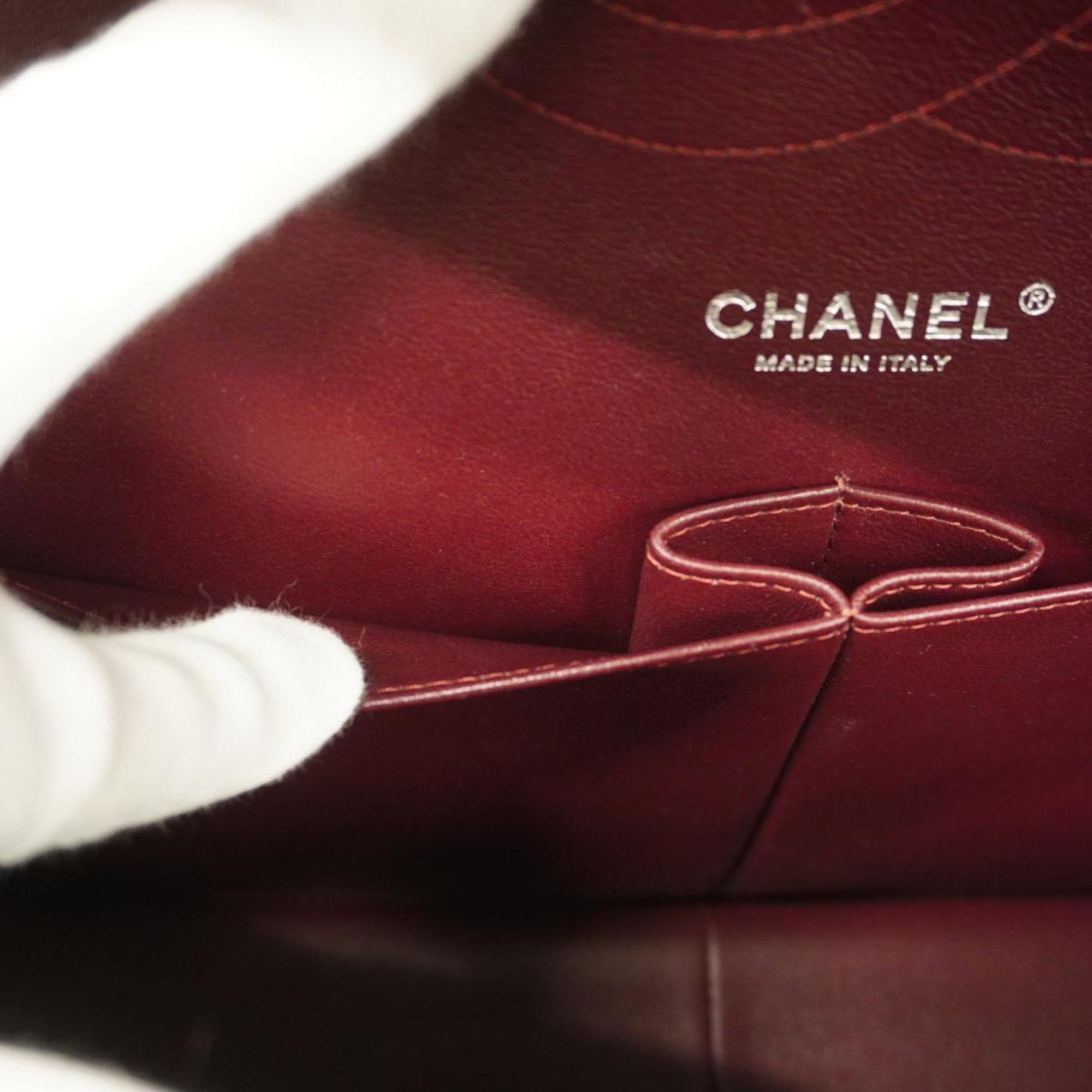 Chanel Shoulder Bag Big Matelasse W Flap Chain Caviar Skin Black Ladies