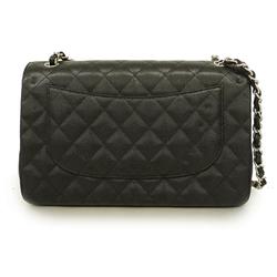 Chanel Shoulder Bag Big Matelasse W Flap Chain Caviar Skin Black Ladies
