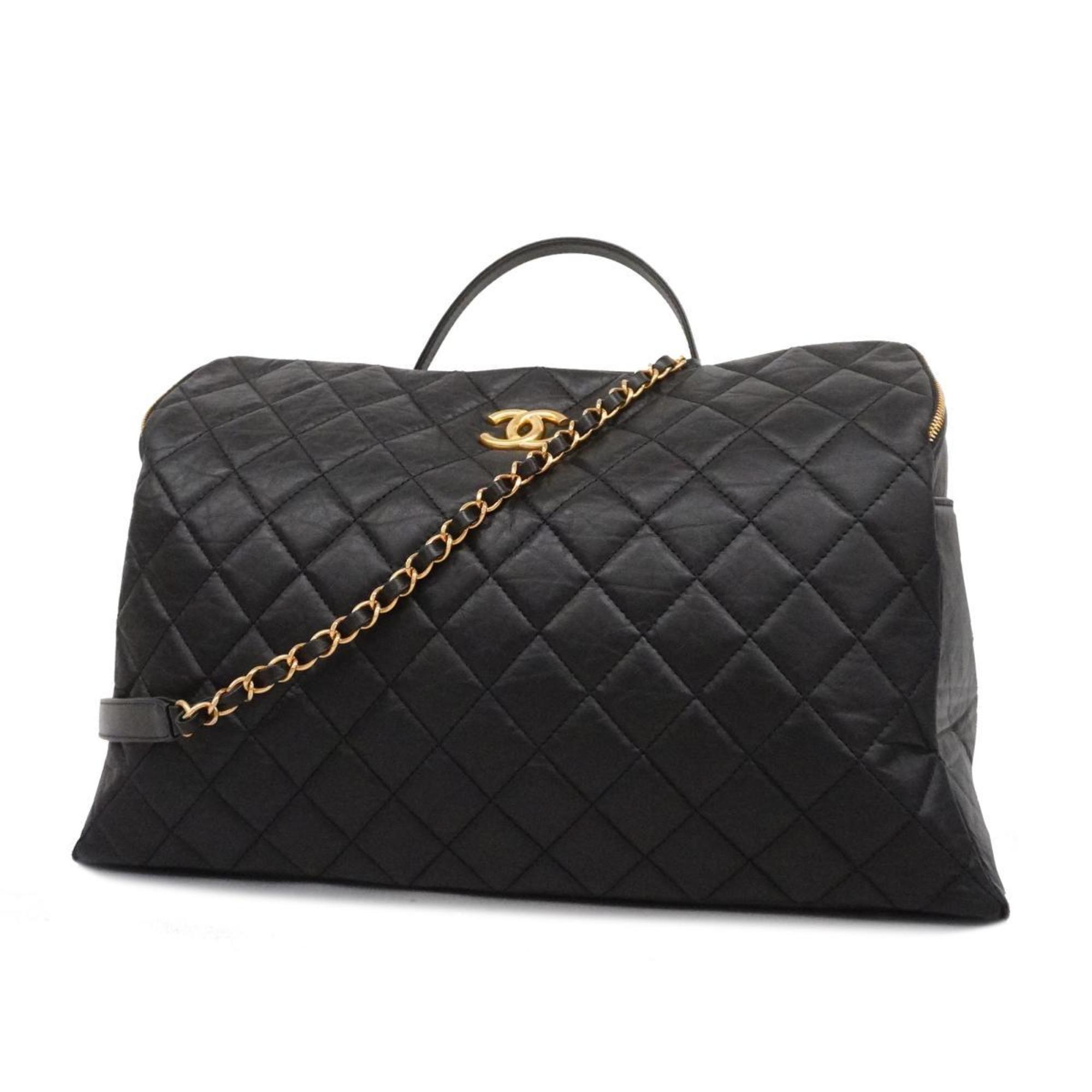 Chanel Handbag Matelasse Chain Shoulder Calf Black Women's