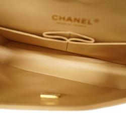 Chanel Shoulder Bag Matelasse W Flap Chain Caviar Skin Beige Ladies