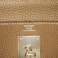 Hermes Handbag Kelly 28 A Engraved Taurillon Clemence Etoupe Ladies