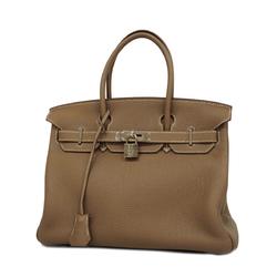 Hermes Handbag Birkin 30 □N Engraved Togo Etoupe Ladies