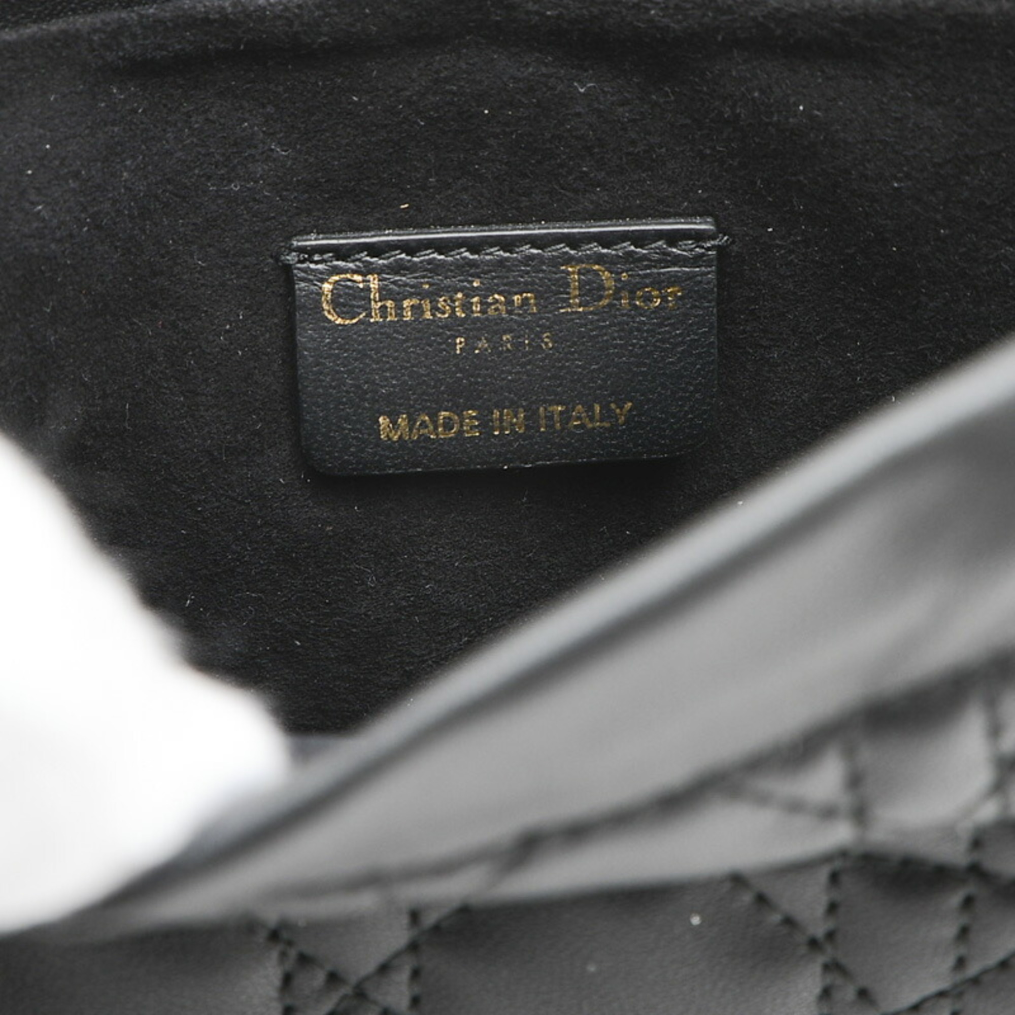 Christian Dior Dior Millie Lady Cannage 2Way Shoulder Bag Leather Black