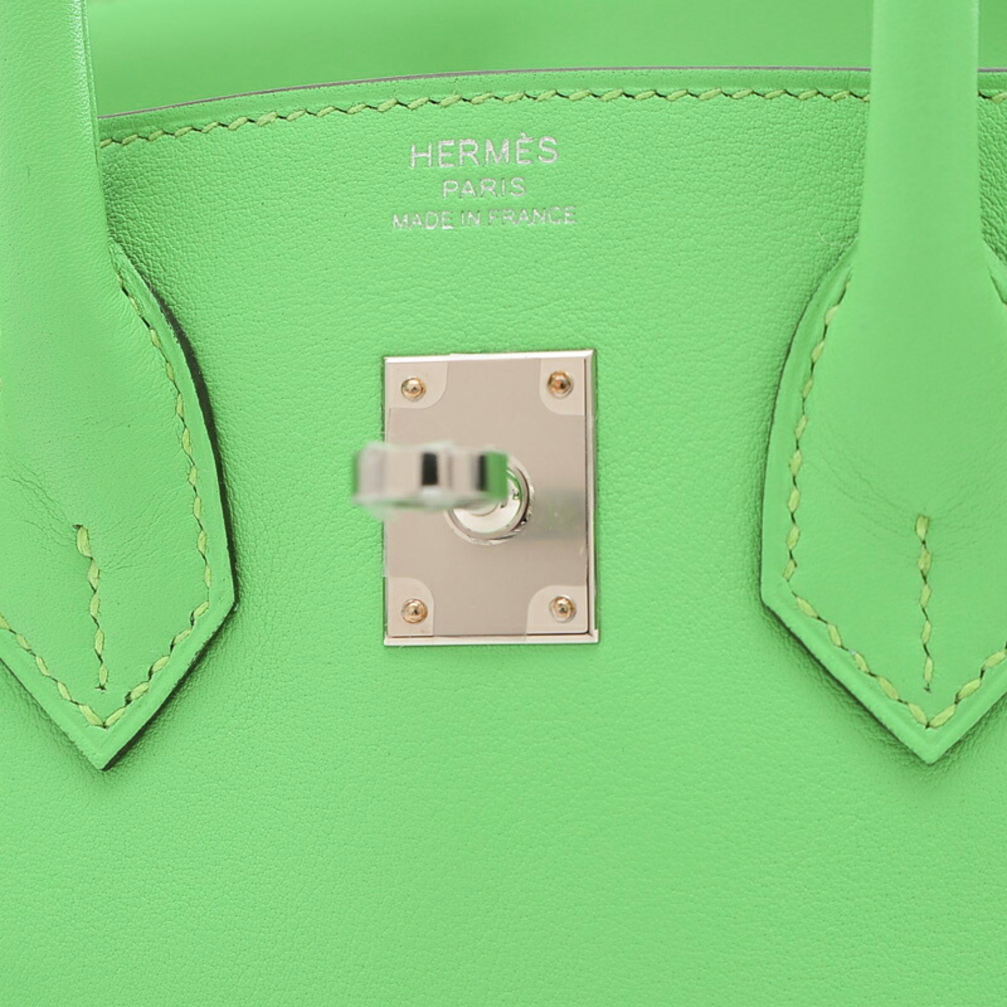 Hermes Birkin 25 Handbag Swift Vert Comic B engraved