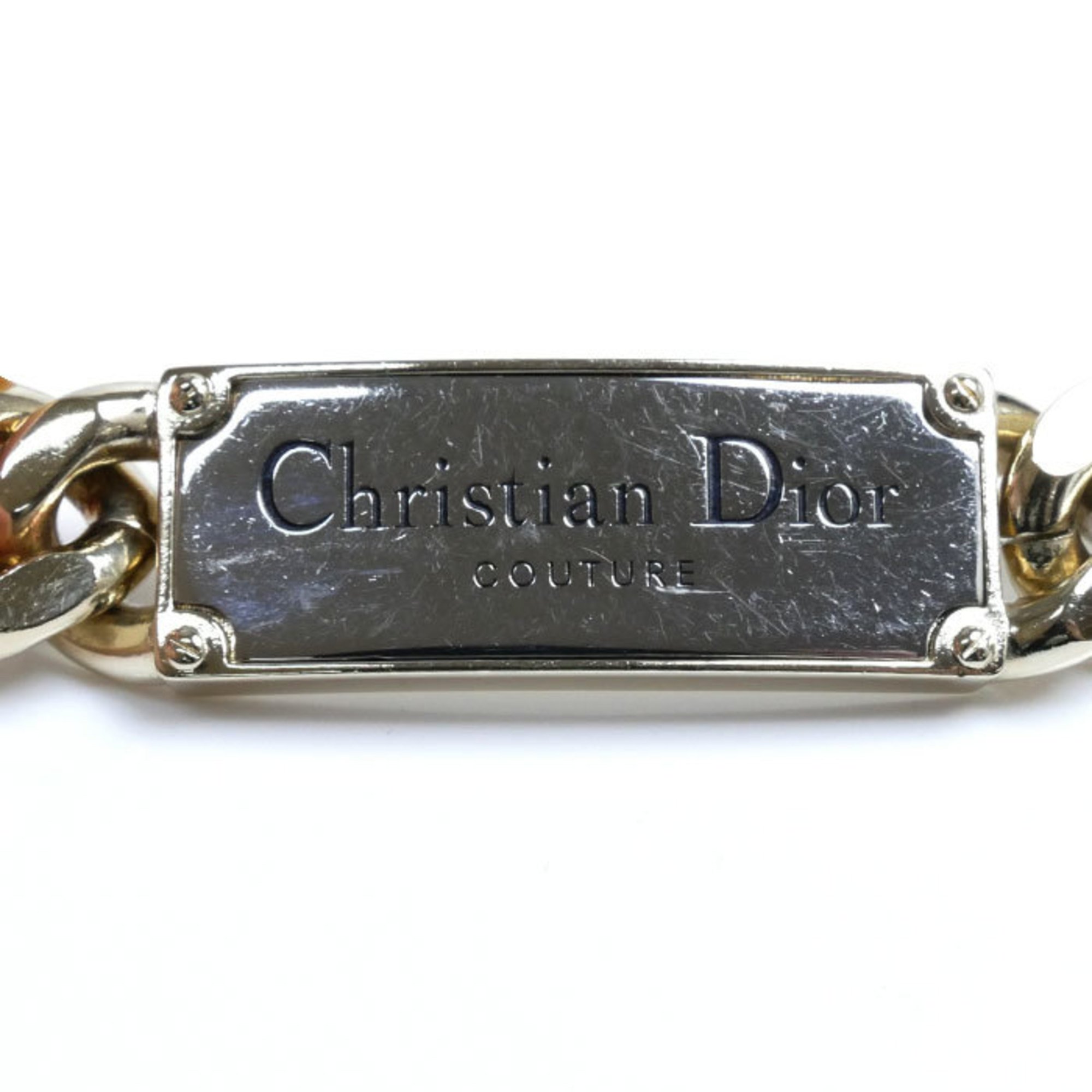 Christian Dior Brass COUTURE Chain Link Necklace N2064HOMMT D012 165.0g 40~47cm Men's