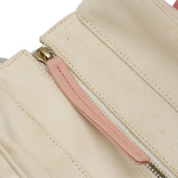 CHANEL Marshmallow Bag Tote Handbag Canvas Pink Ivory White A24224