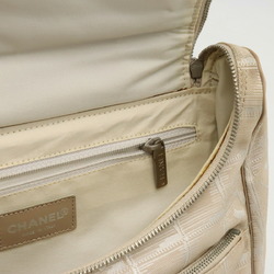 CHANEL New Travel Line Rucksack Shoulder Bag Nylon Jacquard Leather Beige A15958