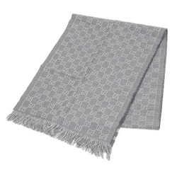 Gucci GG pattern stole scarf gray 100% wool