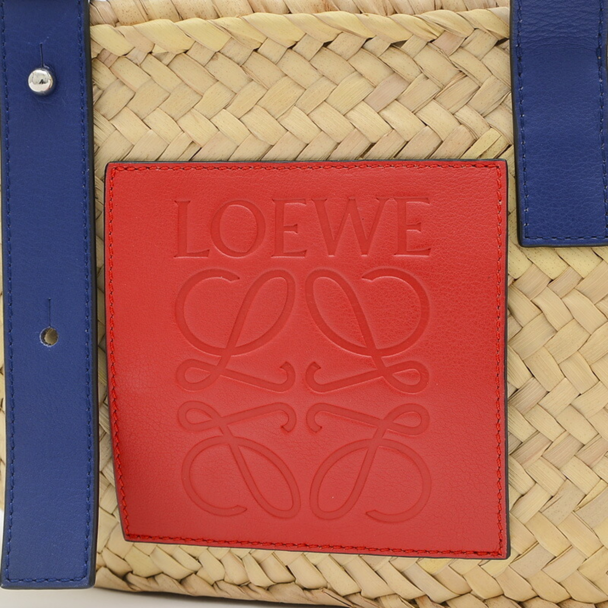 Loewe Basket Bag Small Tote Blue Red 337.02BS93