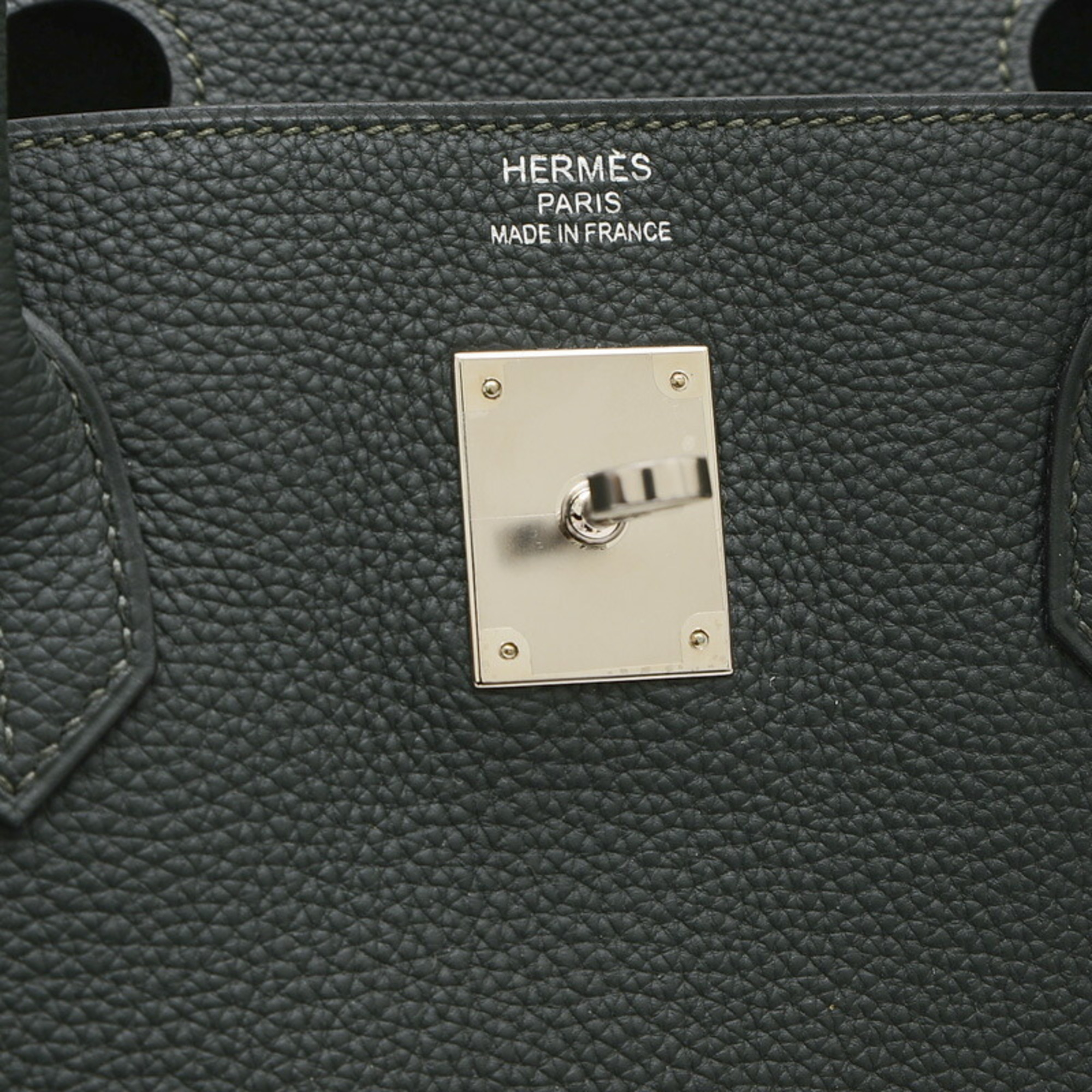Hermes Birkin 40 Handbag Togo Vertfonce X engraved