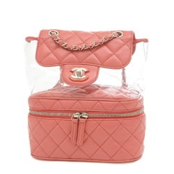 Chanel Matelasse Chain Backpack Rucksack Leather Vinyl Pink A57826