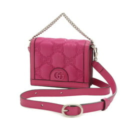 Gucci GG Matelasse 2Way Shoulder Bag Nylon Leather Pink 723777