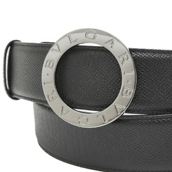 Bulgari Bvlgari Circle Buckle Belt Leather Black 38955 44 110