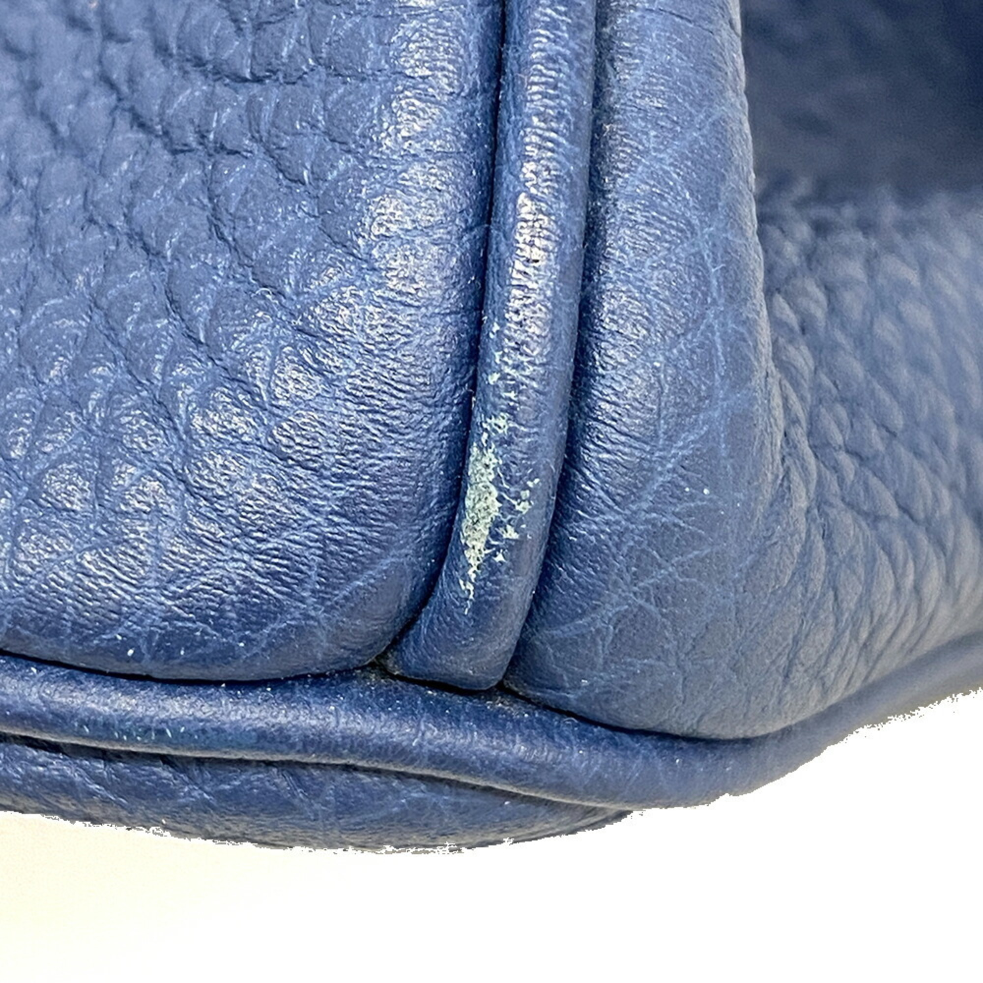 Hermes Handbag Birkin 40 D Engraved Togo Blue de Malte Men's Women's