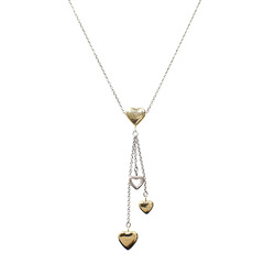 Tiffany Multi Heart Drop Necklace Women's K18YG/WG 6.3g 750 18K Yellow Gold White A2229398