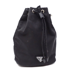 Prada shoulder bag ladies black nylon pouch 041594