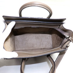 CELINE Luggage Nano Shopper 2Way Shoulder Bag Greige 189243 Women's