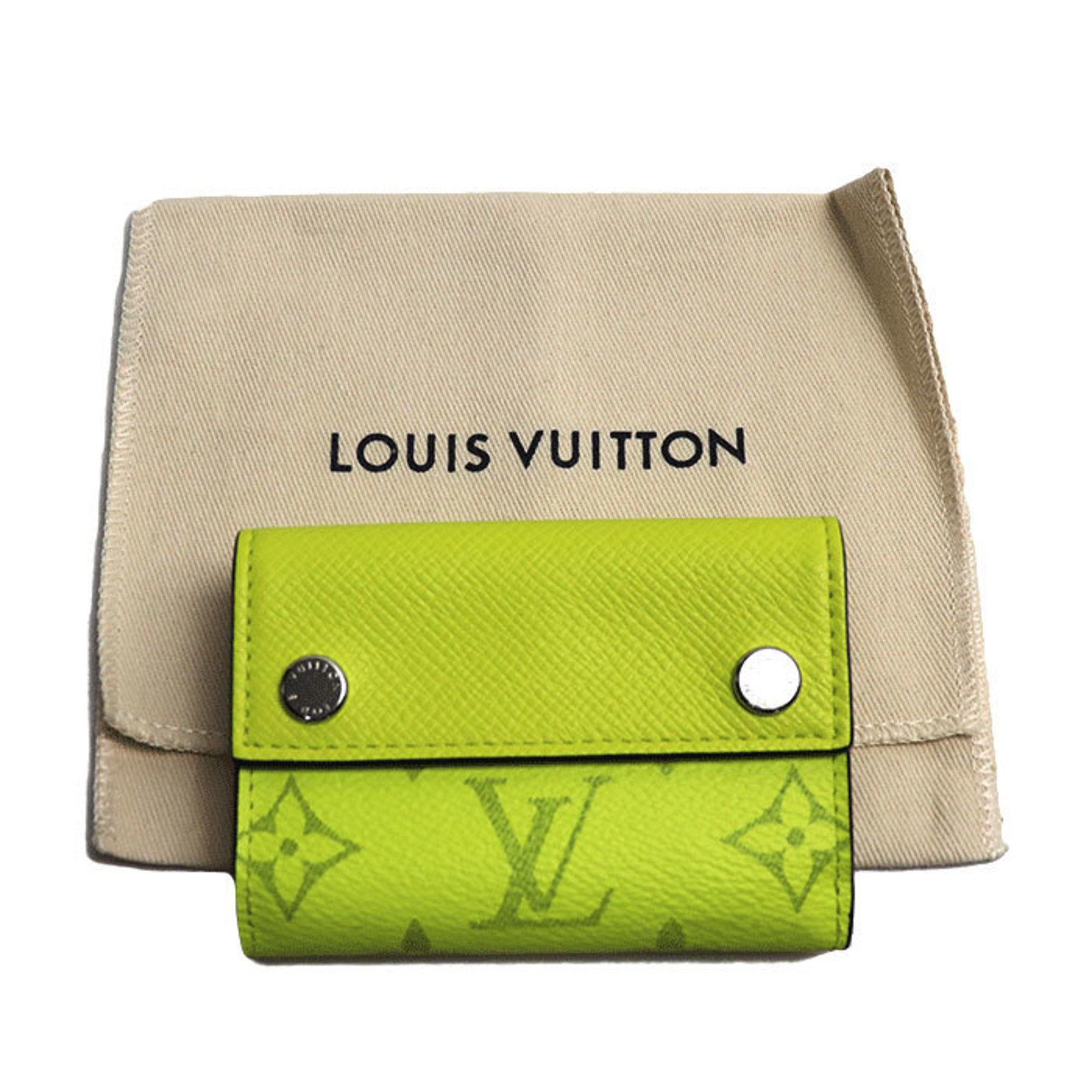 LOUIS VUITTON Discovery Compact Trifold Wallet Tigerama Yellow M67629 UB2149 Men's