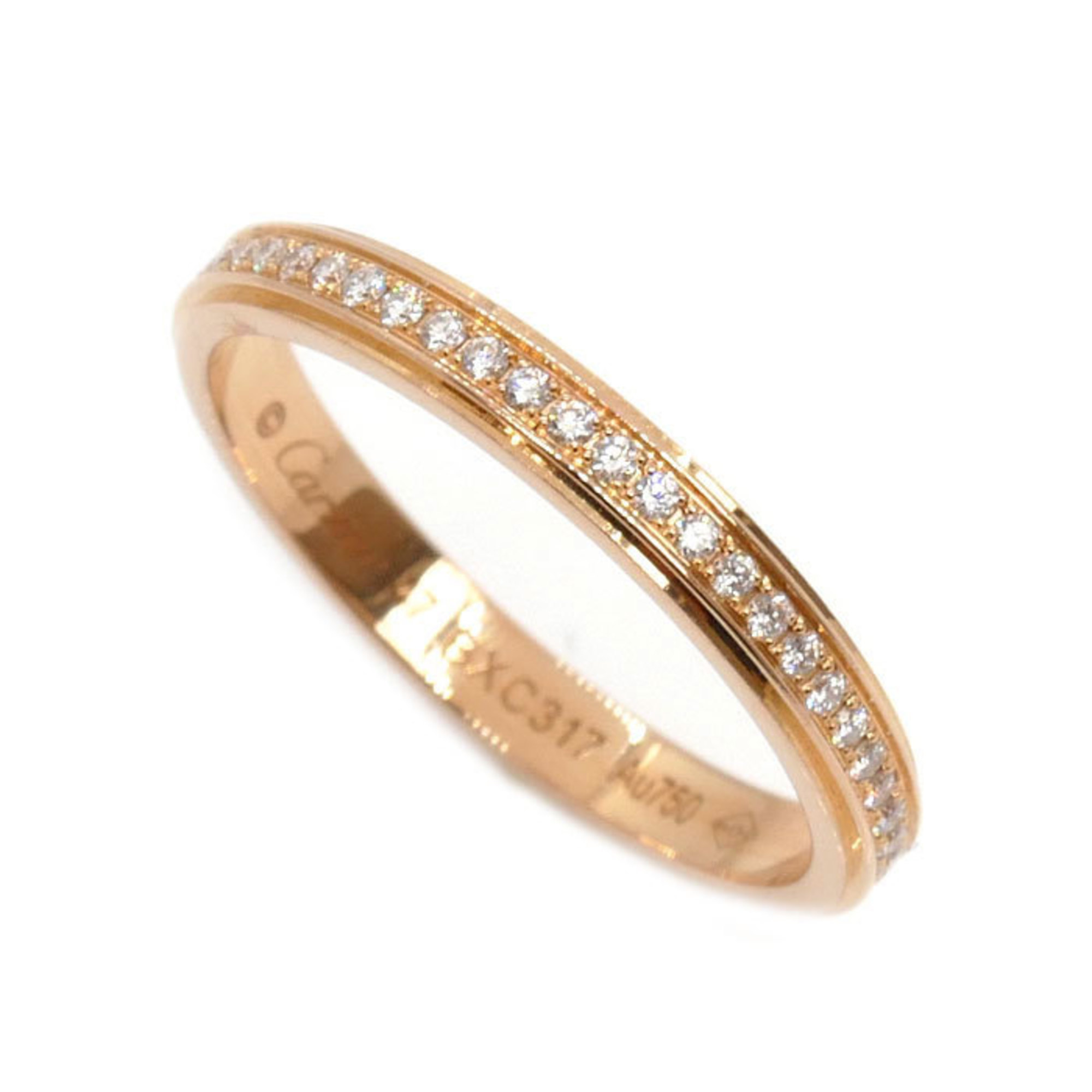 CARTIER K18PG Pink Gold Damour Wedding Full Eternity Ring B4093547 Diamond 47 1.7g Ladies