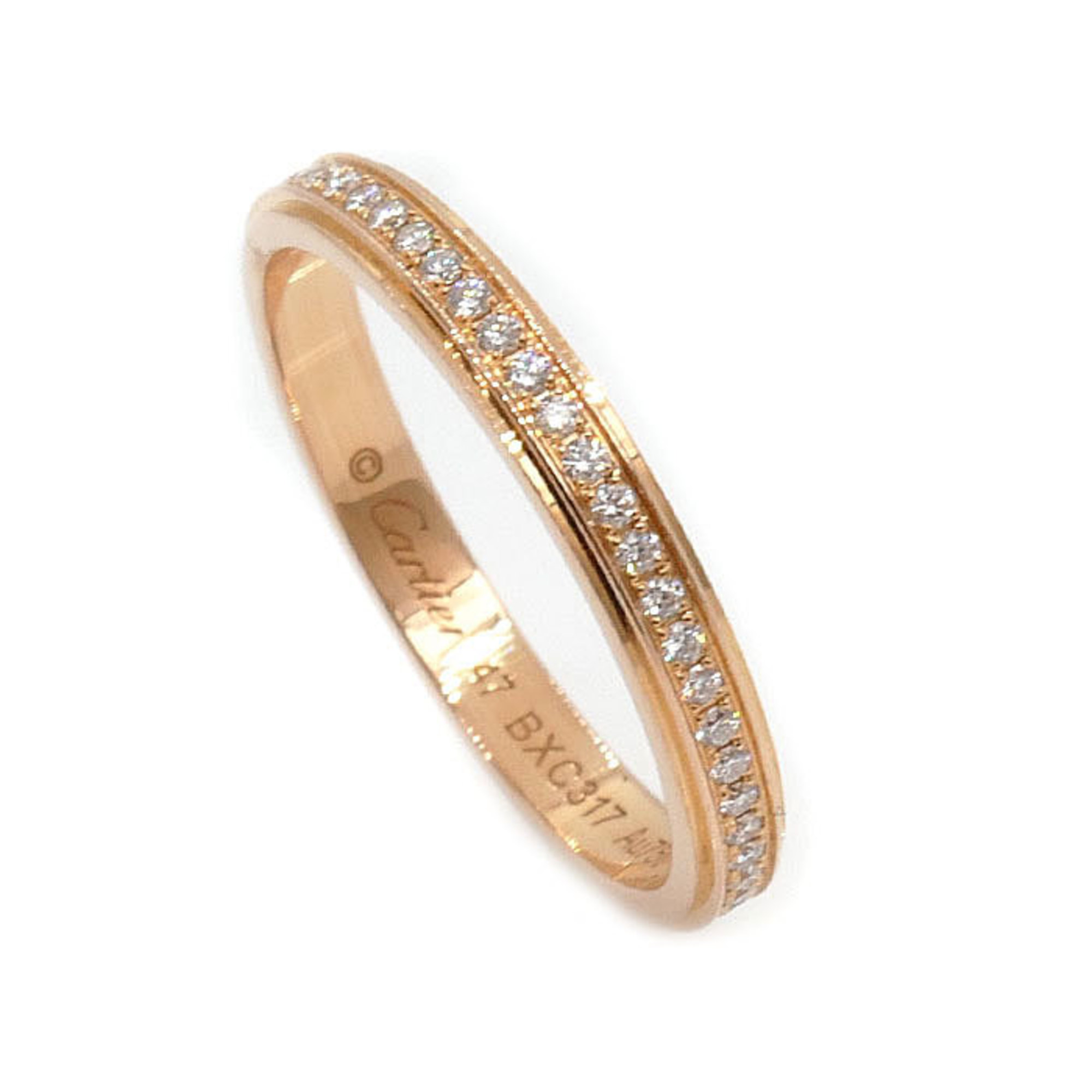 CARTIER K18PG Pink Gold Damour Wedding Full Eternity Ring B4093547 Diamond 47 1.7g Ladies