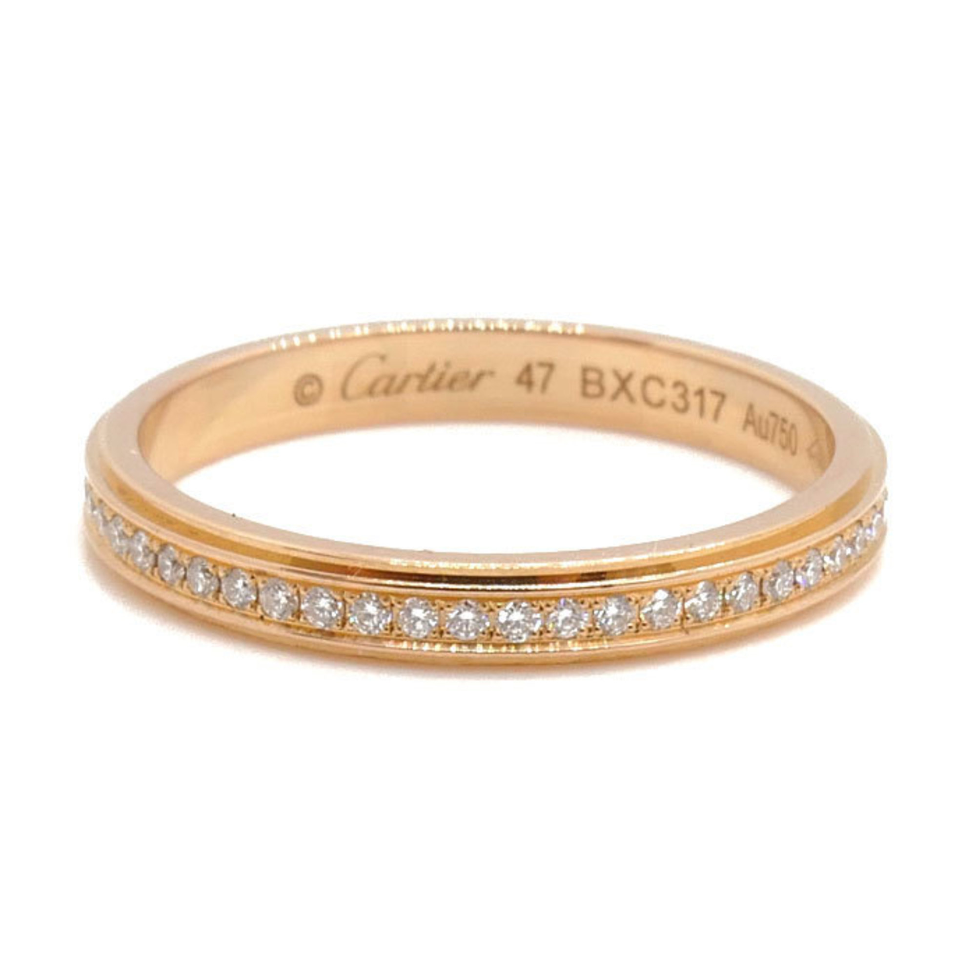 CARTIER K18PG Pink Gold Damour Wedding Full Eternity Ring B4093547 Diamond 47 1.7g Ladies