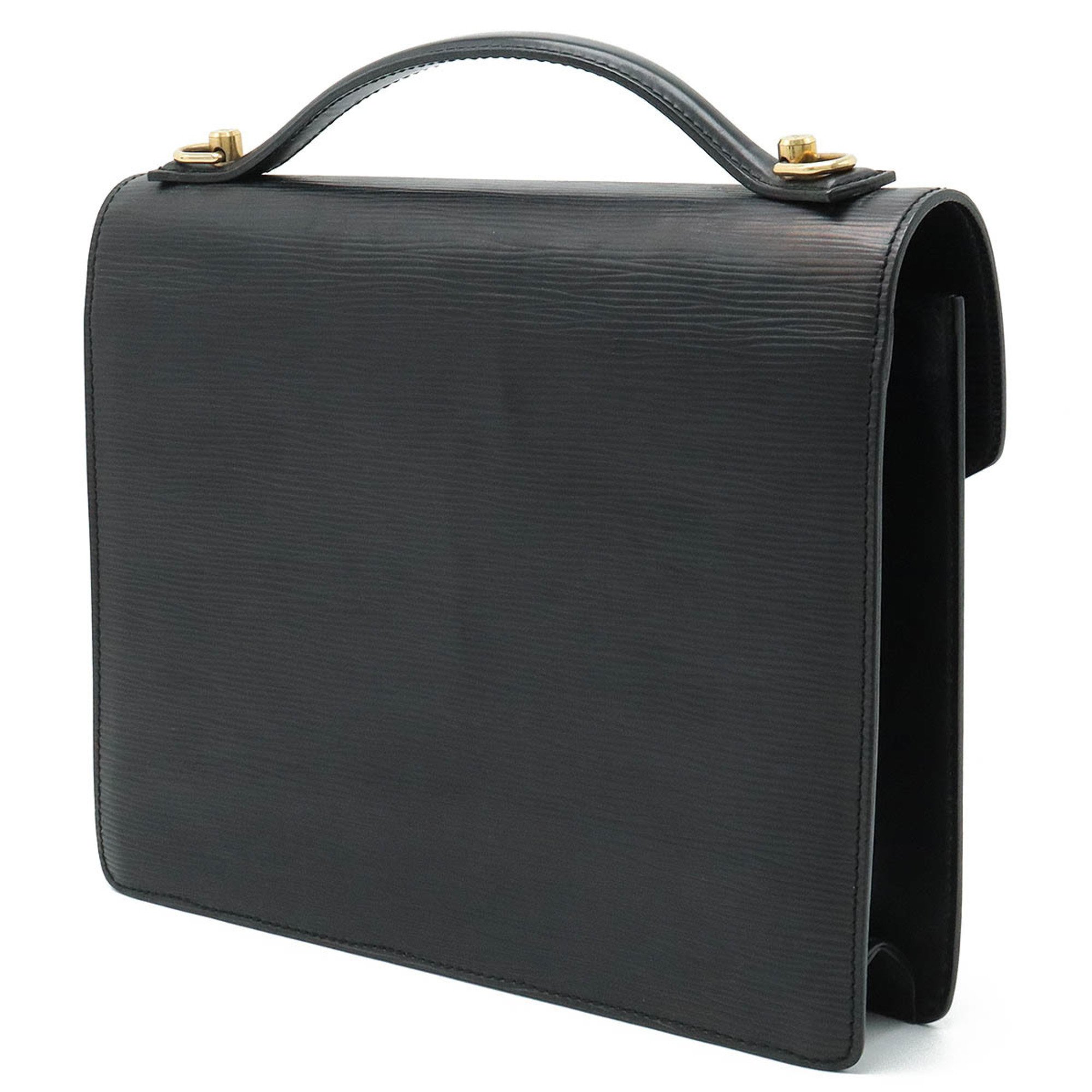 LOUIS VUITTON Louis Vuitton Epi Monceau Second Bag Handbag Noir Black Shoulder Missing Item M52122