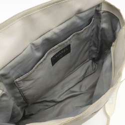 CHANEL Sportsline Tote Bag Shoulder Nylon Gray White