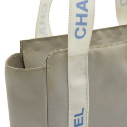 CHANEL Sportsline Tote Bag Shoulder Nylon Gray White