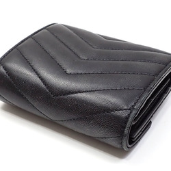 Saint Laurent Trifold Wallet Monogram Multifold Women's Black Leather 692061 A2230143