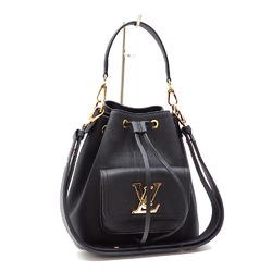 Louis Vuitton Handbag Lock Me Bucket NV Women's M57687 Noir Grain Calf Leather Line A6046594
