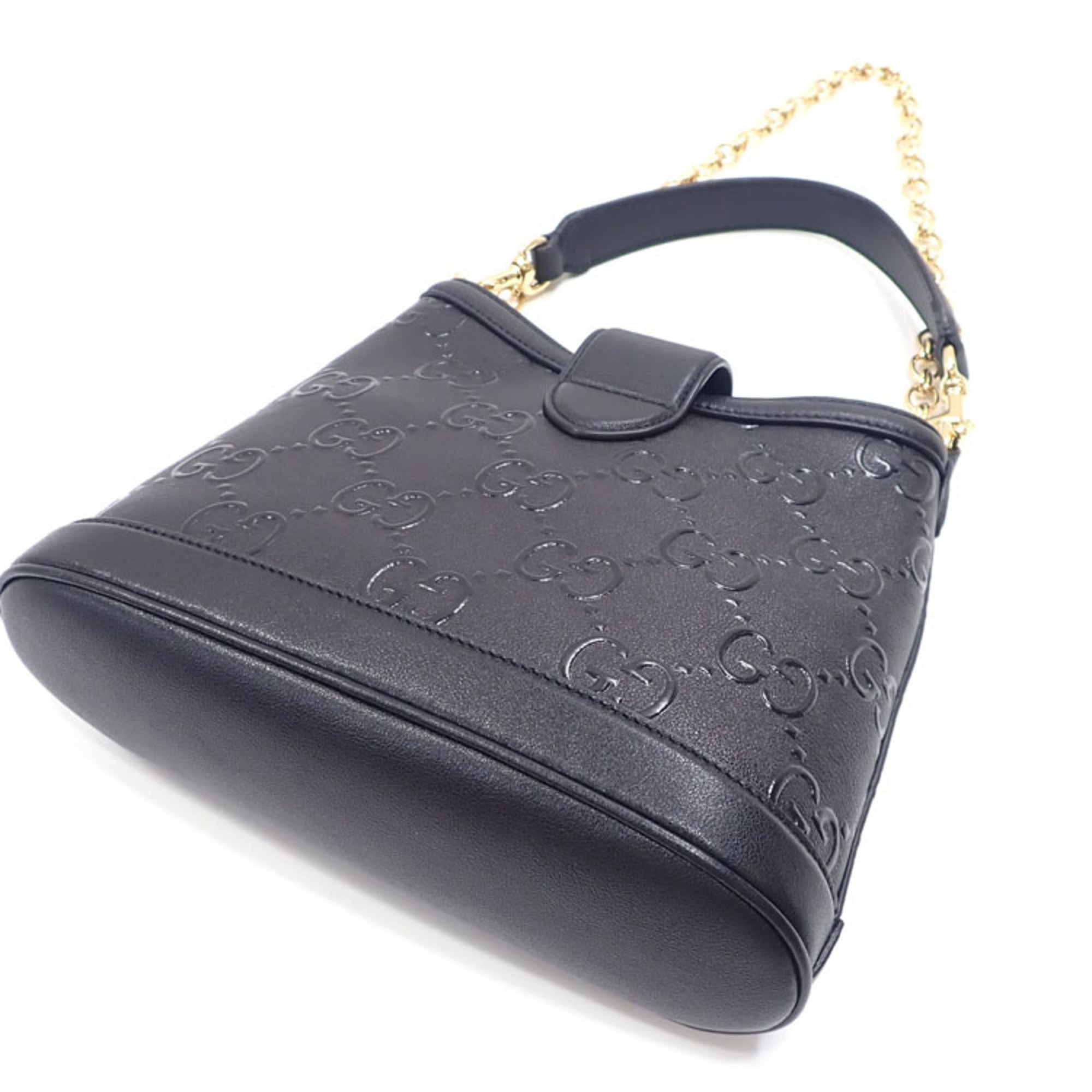 Gucci Shoulder Bag GG Small Women's Black Leather 675788 Icon A6046562