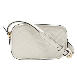 Fendi Shoulder Bag Camera Case Women's White Leather 8BS077 A6046772
