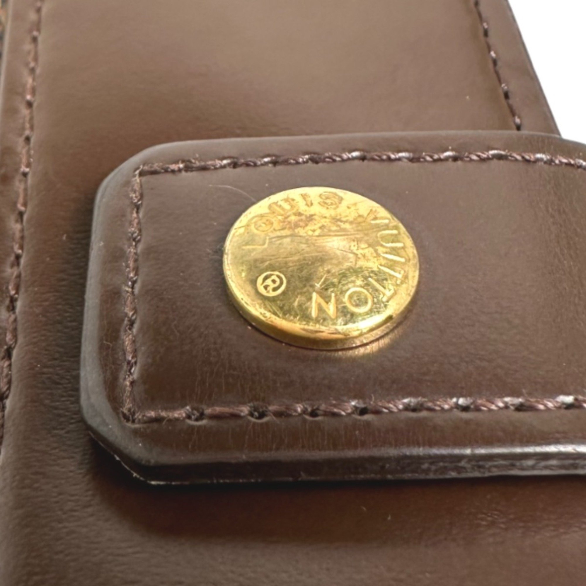 LOUIS VUITTON Card Pocket Zipper Wallet Damier Compact Zip N61668 Louis Vuitton Brown Bifold