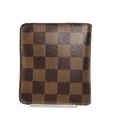 LOUIS VUITTON Card Pocket Zipper Wallet Damier Compact Zip N61668 Louis Vuitton Brown Bifold