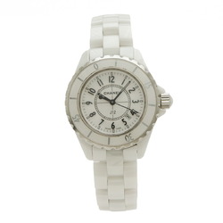 CHANEL J12 White Ceramic 33mm Date Ladies Quartz Watch H0968