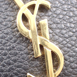 Yves Saint Laurent Saint Laurent Paris Bifold Card Case Women's Black Grained Leather 613536B680J1202 Business Holder YSL Line A6046784