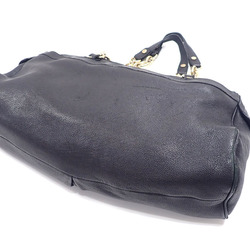 Bvlgari shoulder bag ladies black leather chain A210902