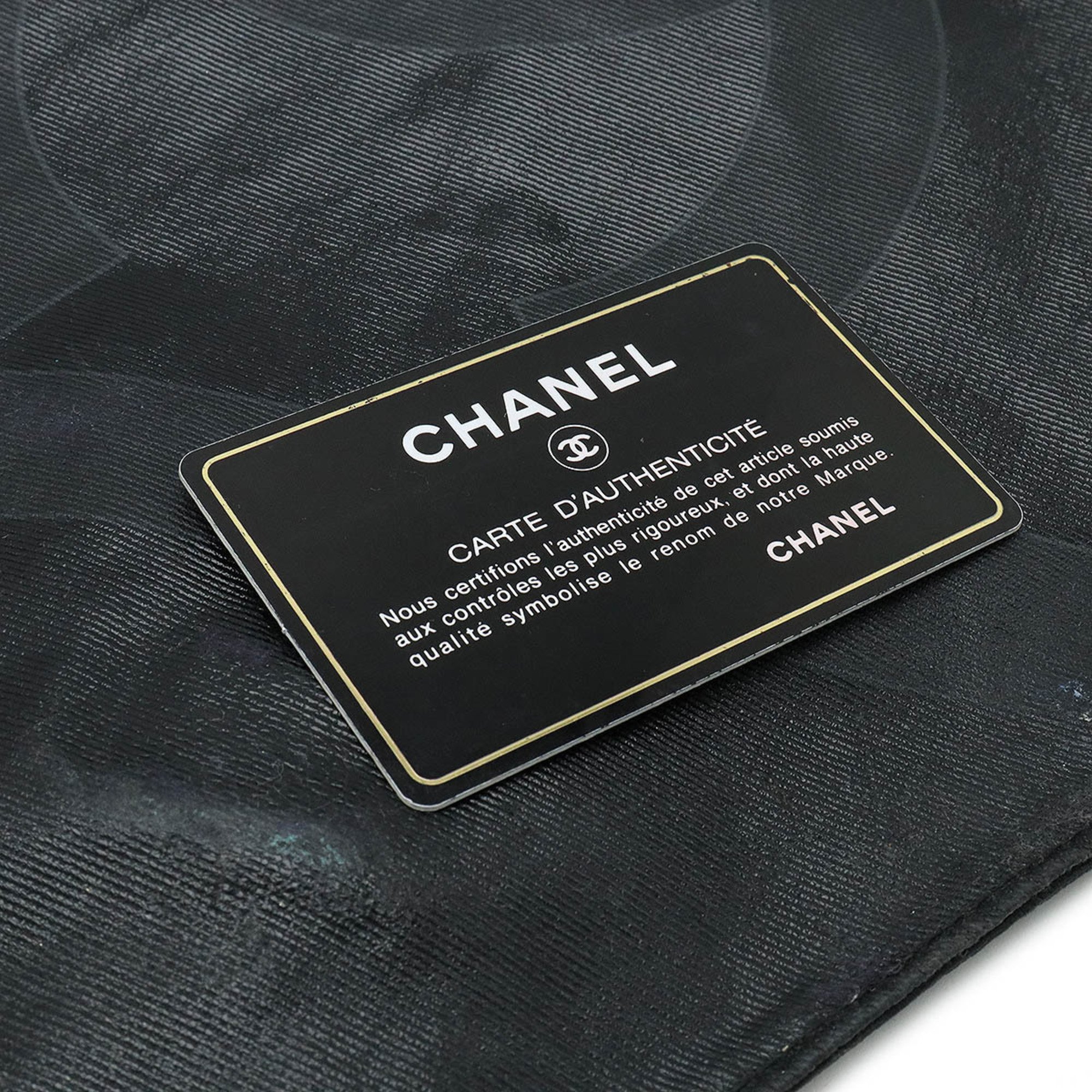 CHANEL Sports Line Coco Mark Shoulder Bag Coated Canvas Black A35976