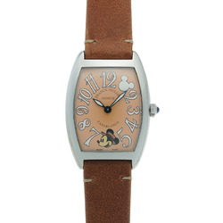 FRANCK MULLER Casablanca Disney Collection 100 Limited - Men's SS/Leather Watch Automatic Pink Dial
