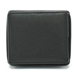 LOUIS VUITTON Louis Vuitton Taiga Portomone Boite Coin Case Purse Leather Calf Ardoise Black M30382