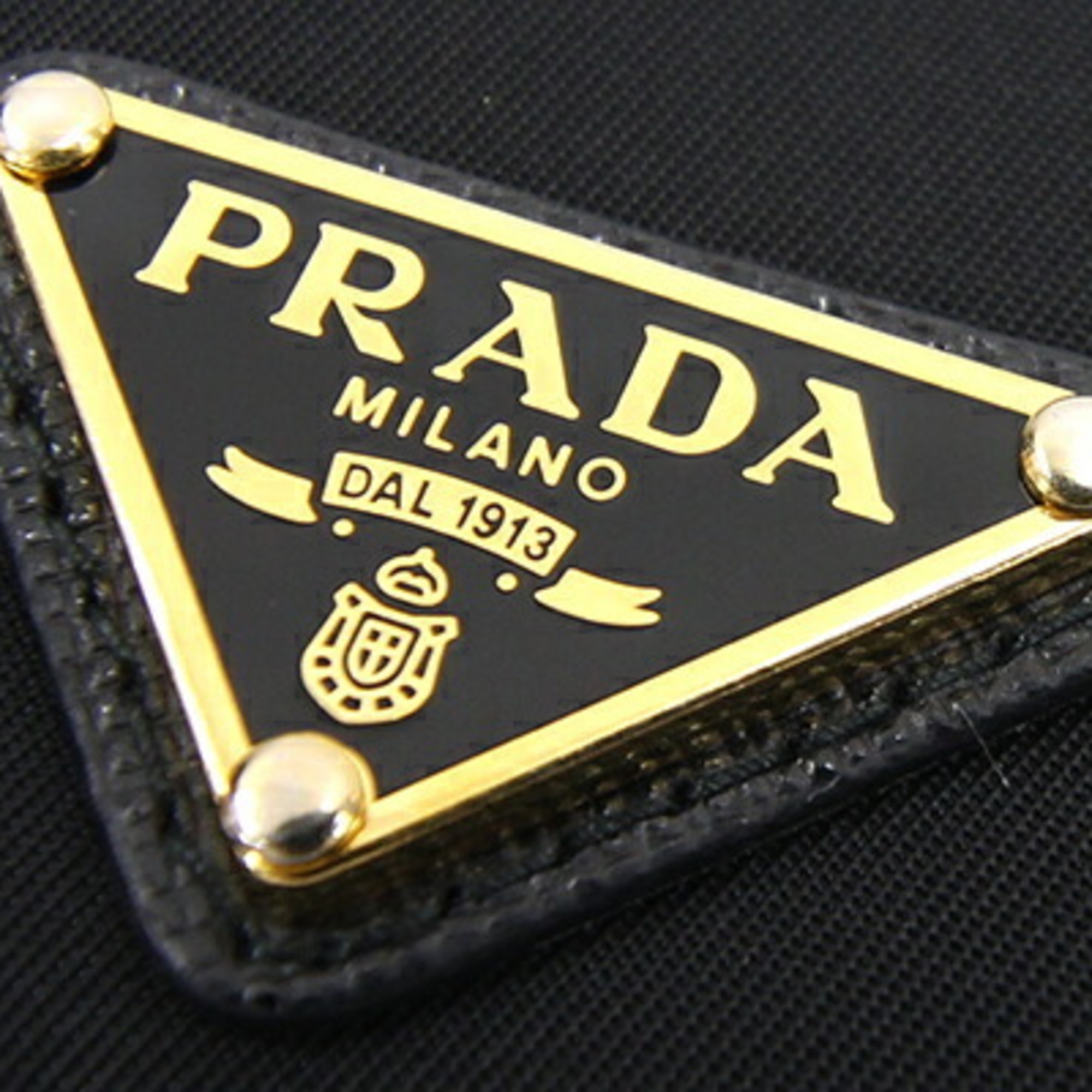 PRADA Bifold Long Wallet 1MH132 Black Nylon Leather Card Ladies
