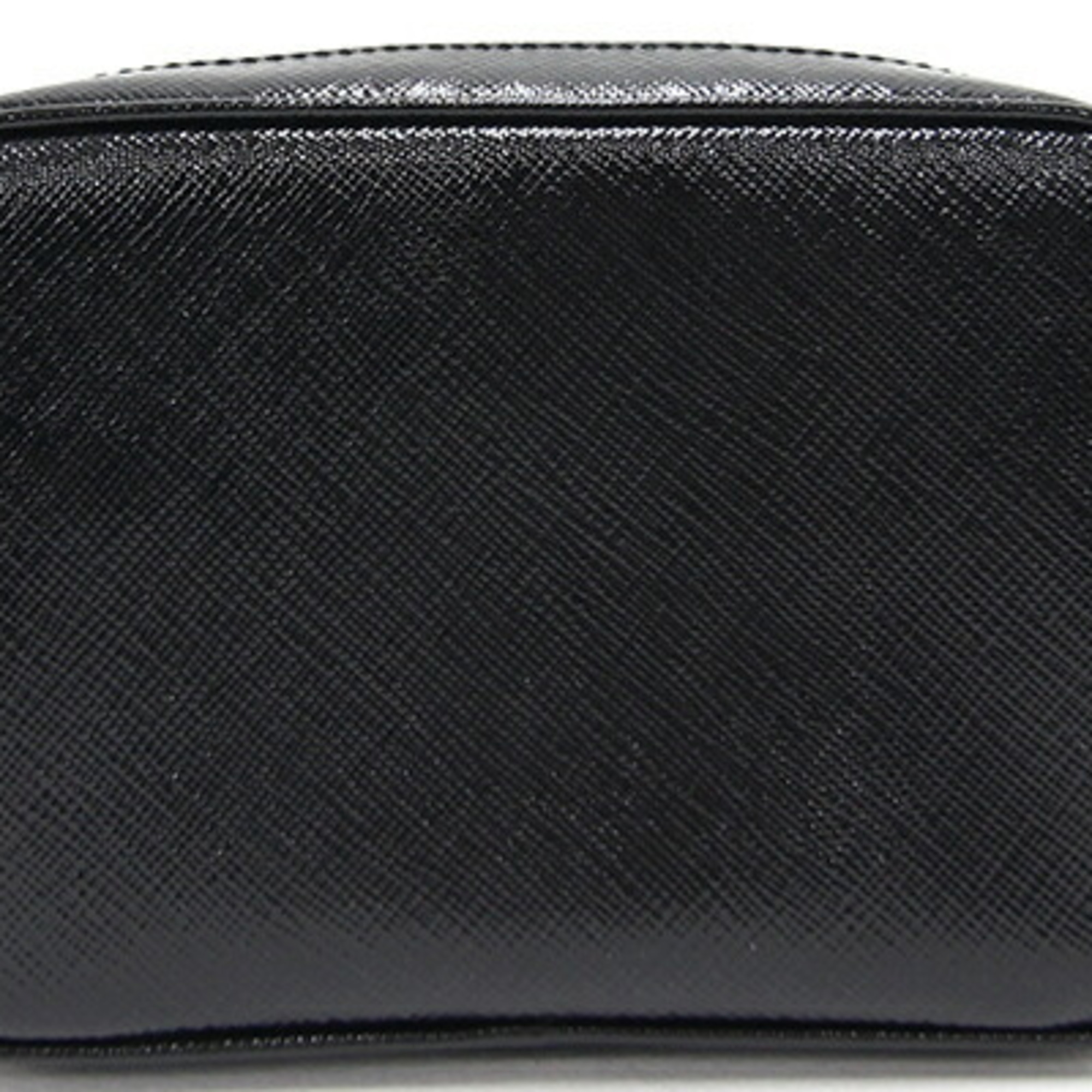 Prada Shoulder Bag 1N1674 Black Leather Pochette Ribbon Pouch Ladies PRADA