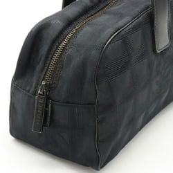 CHANEL New Travel Line Boston Bag Handbag Nylon Jacquard Leather Black A15828