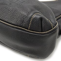 CHANEL Tassel Handbag Shoulder Bag Leather Black A23055