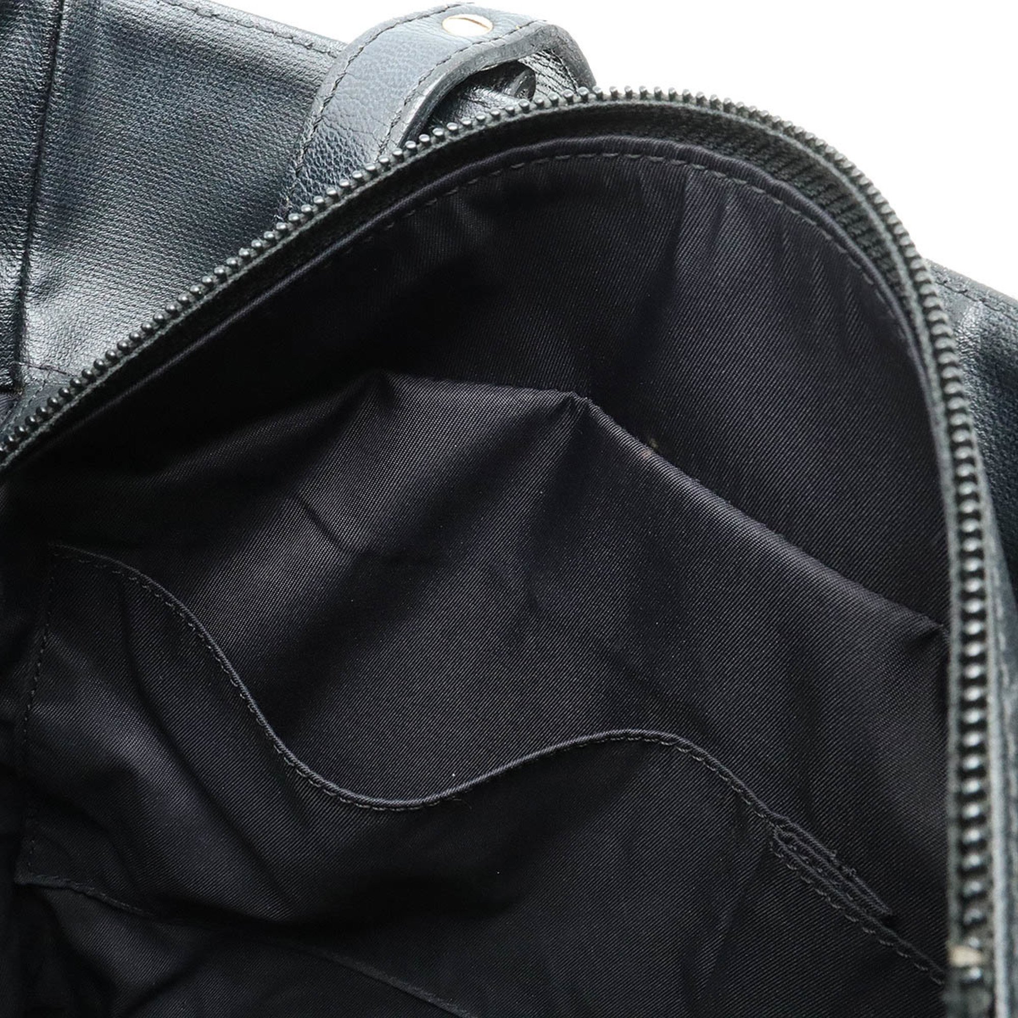 CHANEL Paris Biarritz Tote PM Bag Shoulder Coated Canvas Leather Black A34208