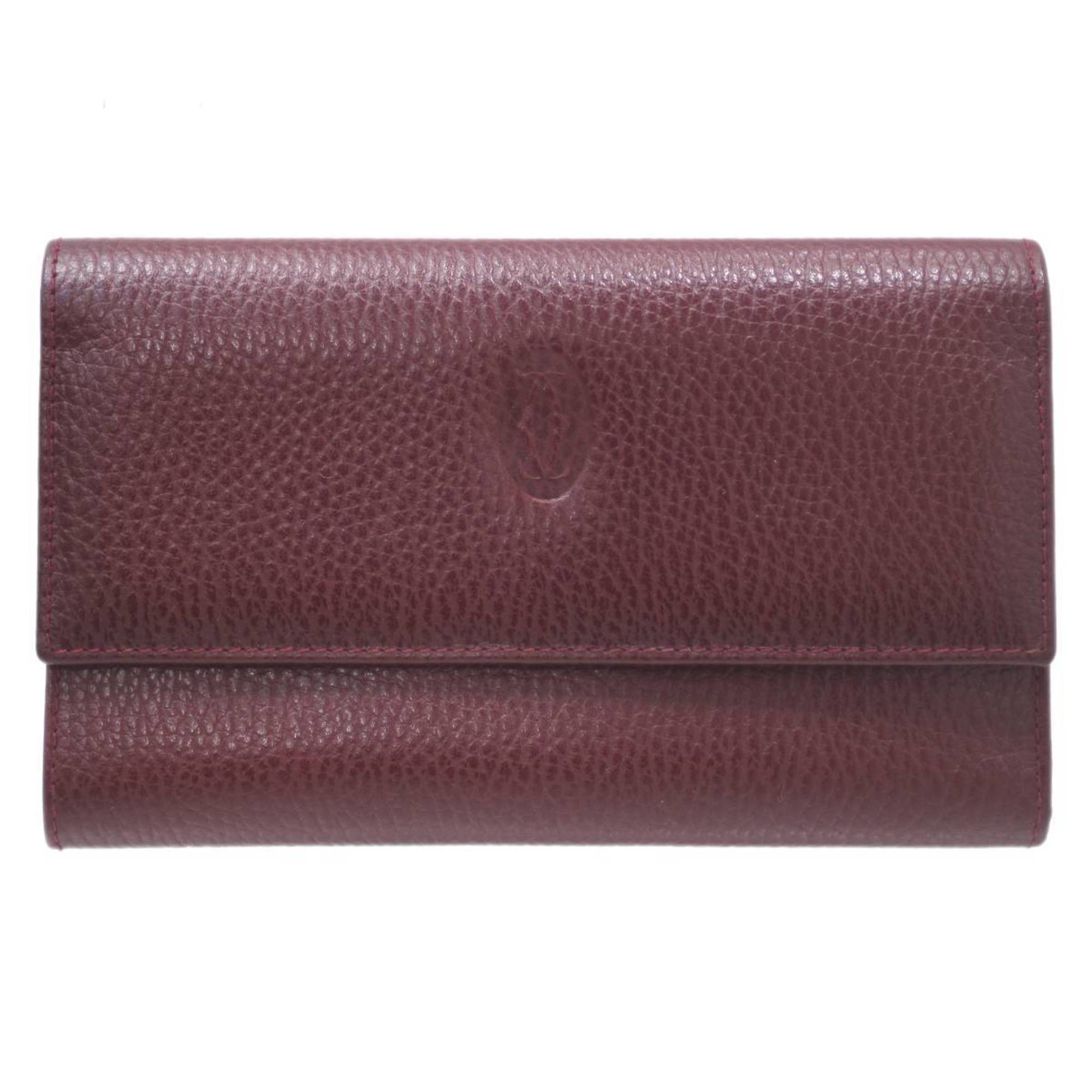 Cartier 3-fold wallet must-have Bordeaux leather