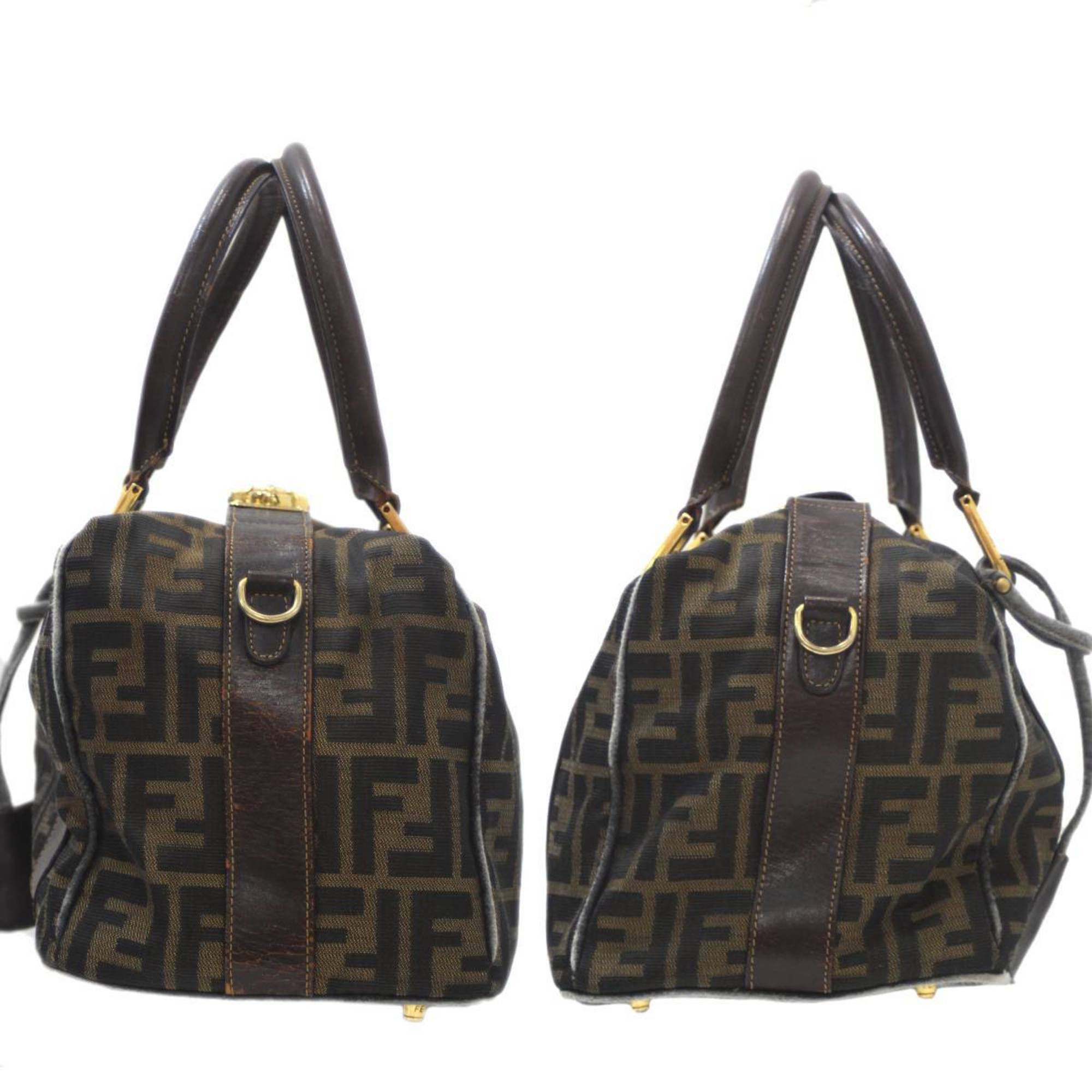 FENDI 2way bag handbag shoulder zucca pattern brown