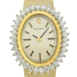 Rolex Italian Watch 34 Piece Diamond Cal.1800 8330 K14 Yellow Gold Manual Winding Champagne Dial Ladies I220823024