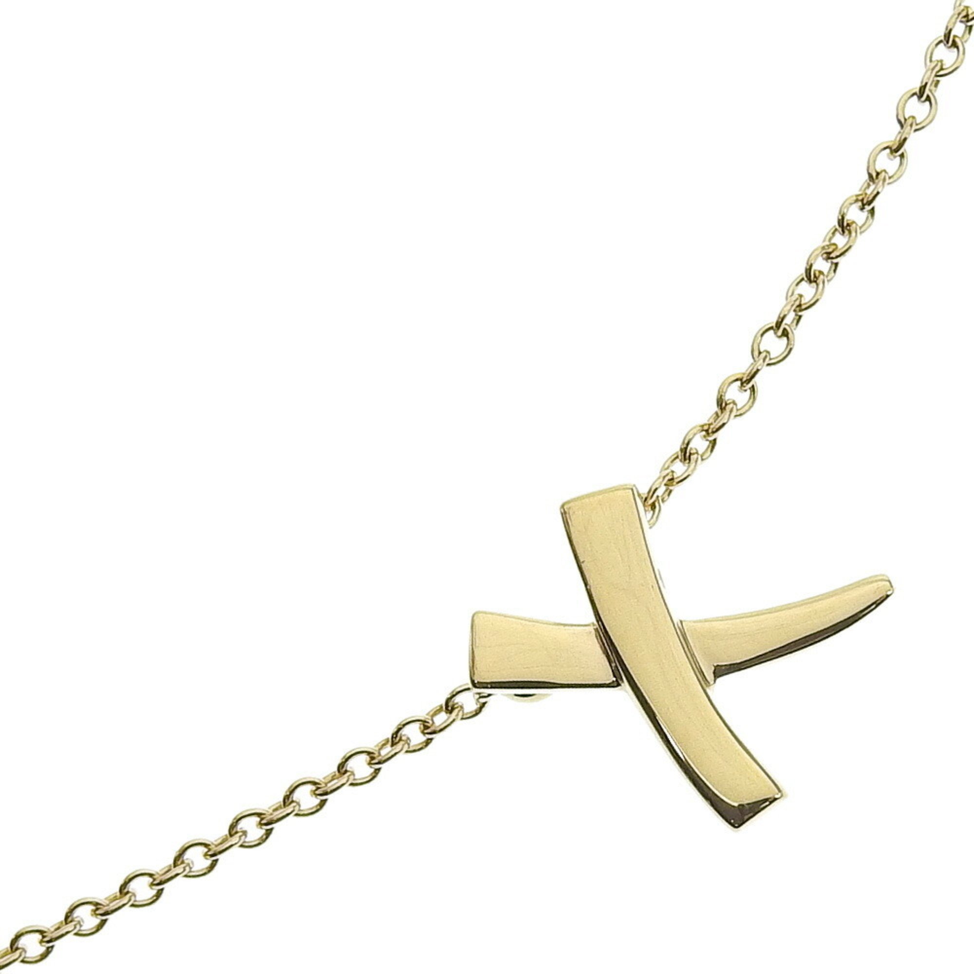 Tiffany TIFFANY&Co. Kiss Necklace Paloma Picasso K18 Yellow Gold Approx. 2.1g Women's I220823096